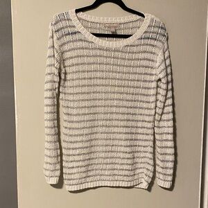 Striped white and silver Women's Sweater